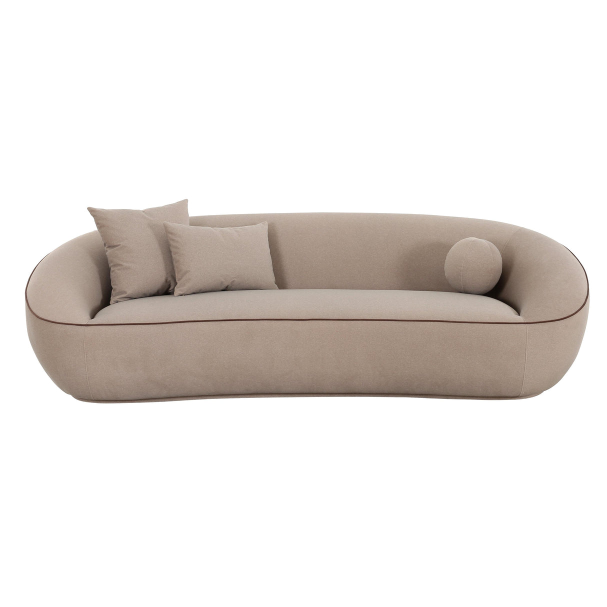 TOV Jenny 98.5" Taupe Performance Faux Mohair Sofa