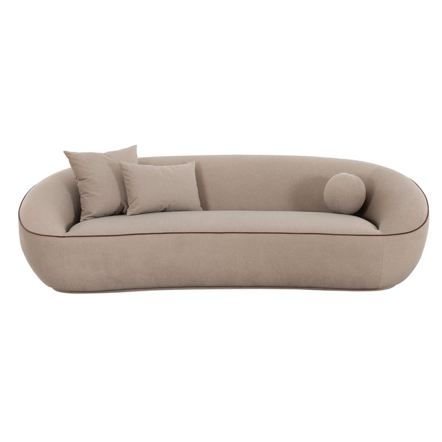 TOV Jenny 98.5" Taupe Performance Faux Mohair Sofa