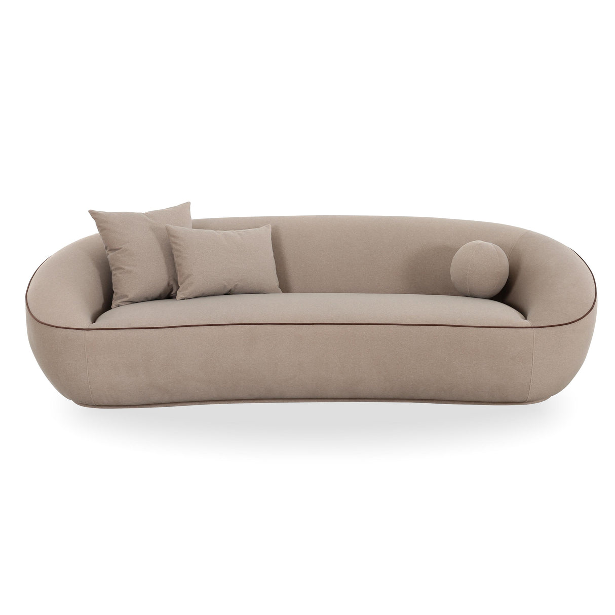 TOV Jenny Taupe Faux Mohair Sofa