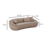 TOV Jenny 98.5" Taupe Performance Faux Mohair Sofa