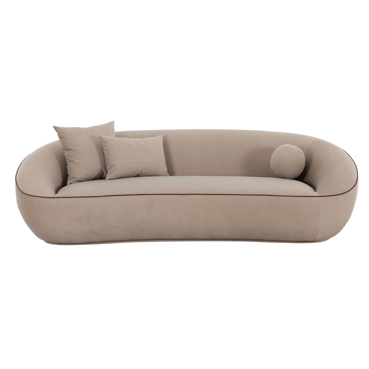 TOV Jenny Taupe Faux Mohair Sofa