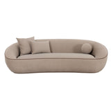 TOV Jenny Taupe Faux Mohair Sofa