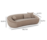 TOV Jenny Taupe Faux Mohair Sofa
