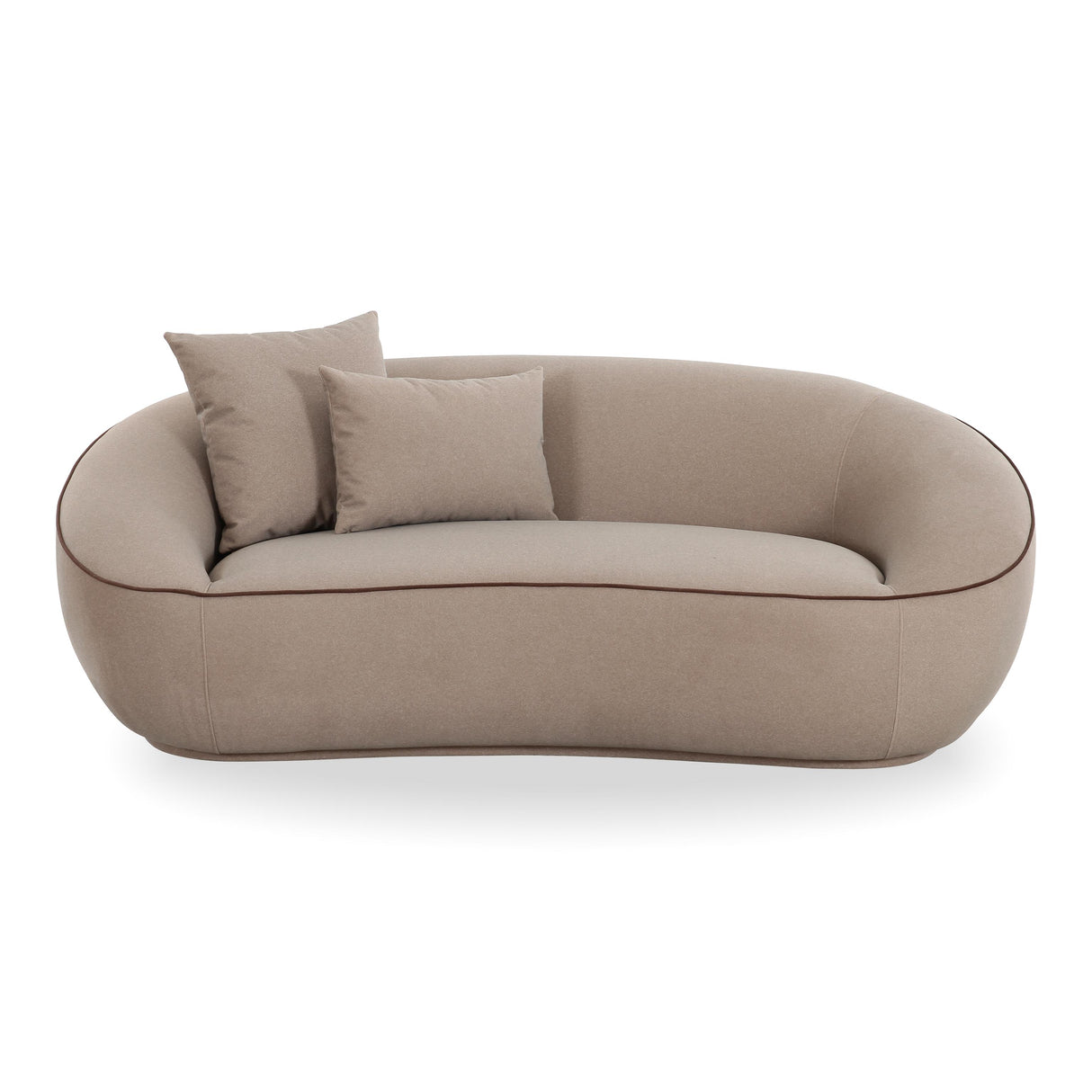 TOV Jenny Taupe Faux Mohair Loveseat