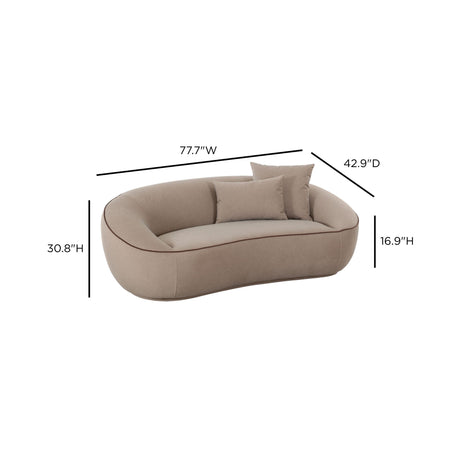 TOV Jenny 78" Taupe Performance Faux Mohair Loveseat