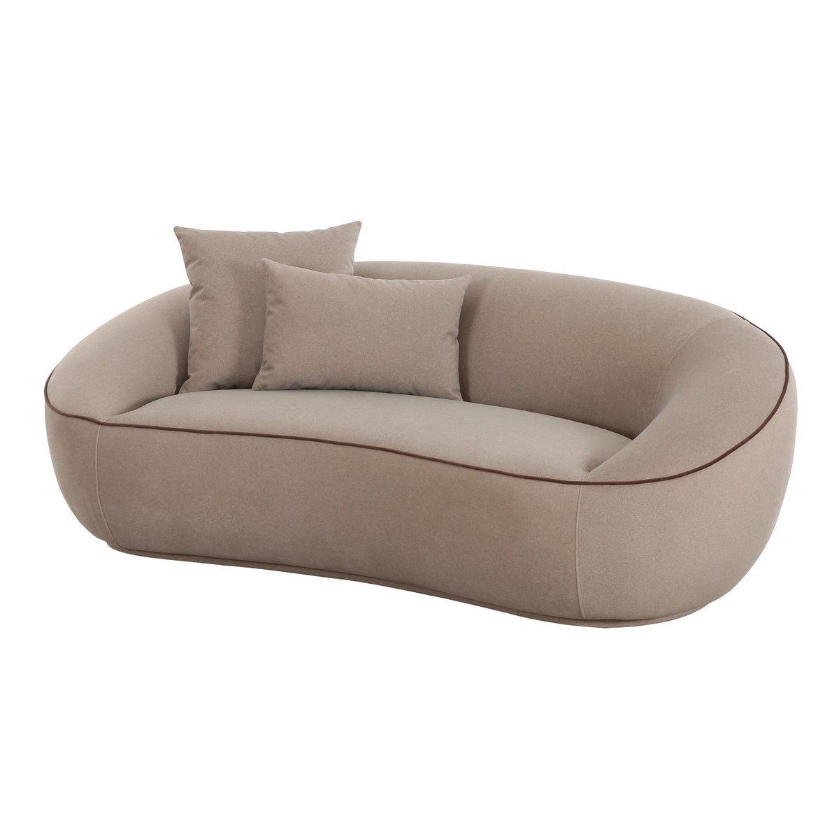 TOV Jenny Taupe Faux Mohair Loveseat