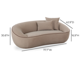 TOV Jenny Taupe Faux Mohair Loveseat