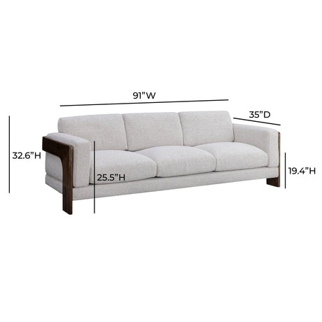 TOV Elyn 91" Cream Contract-Grade Boucle Sofa