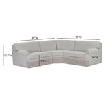 TOV Yvette 3-Piece Warm Grey Performance Boucle L-Sectional