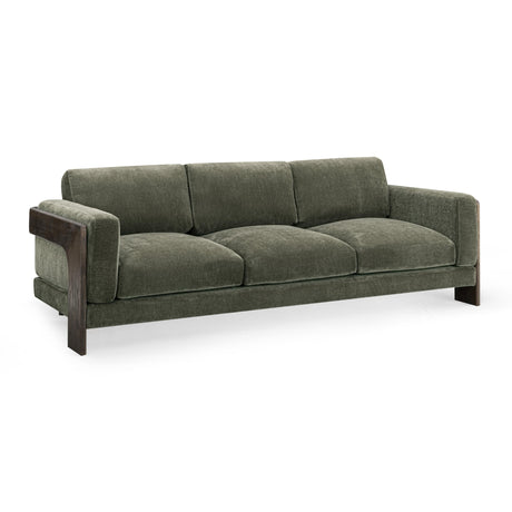 TOV Elyn 91" Olive Green Upcycled Contract-Grade Chenille Sofa