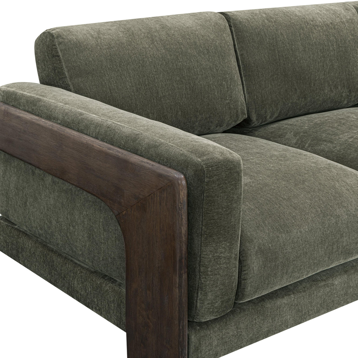 TOV Elyn 91" Olive Green Upcycled Contract-Grade Chenille Sofa