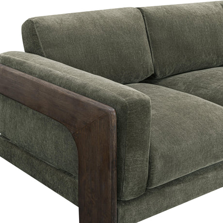 TOV Elyn 91" Olive Green Upcycled Contract-Grade Chenille Sofa