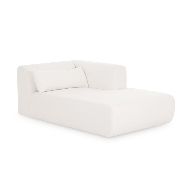 TOV Tarra Cream Performance Chenille Modular Chaise