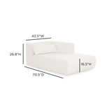 TOV Tarra Cream Performance Chenille Modular Chaise