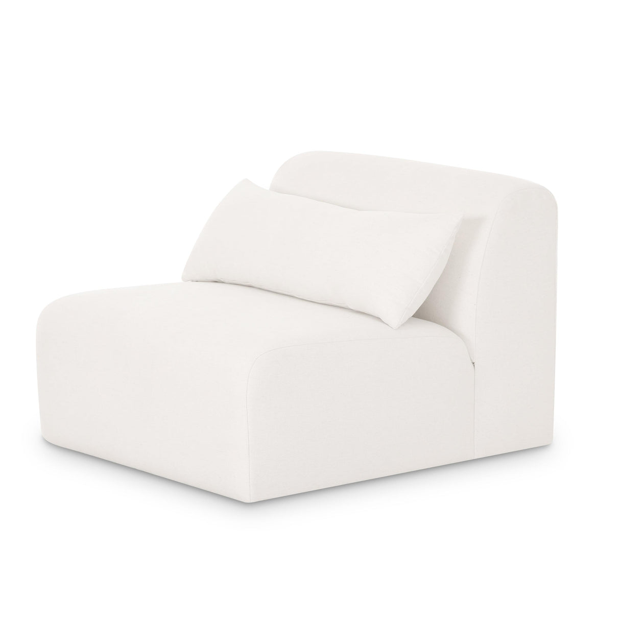 TOV Tarra Cream Performance Chenille Modular Armless Chair
