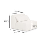 TOV Tarra Cream Performance Chenille Modular Armless Chair