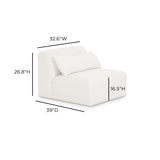 TOV Tarra Cream Chenille Modular Armless Chair