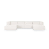 TOV Tarra 4-Piece Cream Performance Chenille Modular U-Sectional