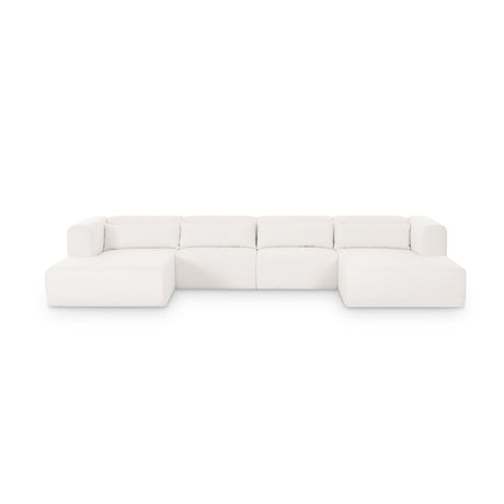 TOV Tarra 4-Piece Cream Performance Chenille Modular U-Sectional