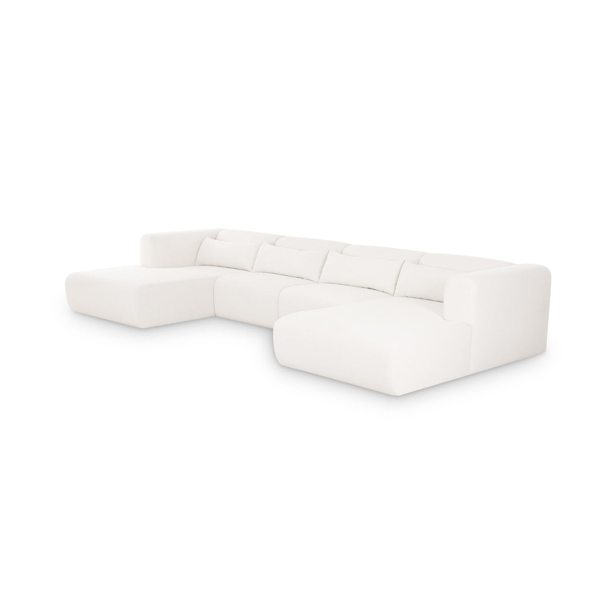 TOV Tarra 4-Piece Cream Performance Chenille Modular U-Sectional