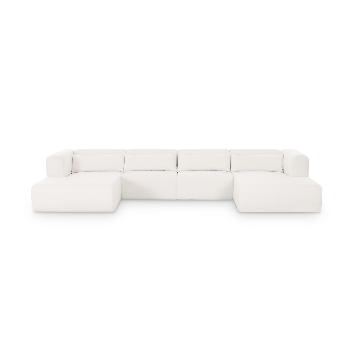 TOV Tarra 4-Pc Cream Chenille Modular U-Sectional