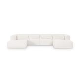 TOV Tarra 4-Pc Cream Chenille Modular U-Sectional