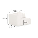 TOV Tarra Cream Chenille Modular LAF Corner Chair