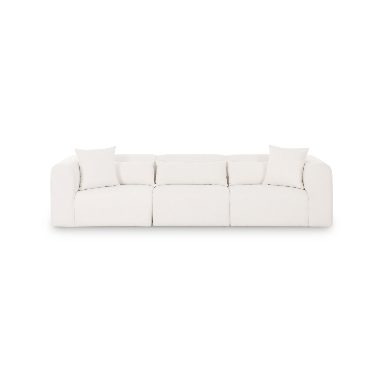 TOV Tarra 118" Cream Performance Chenille Modular Sofa