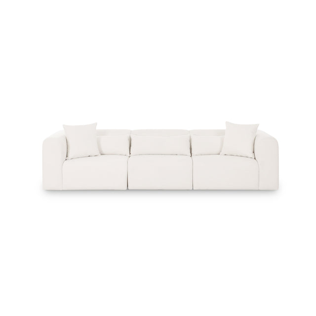 TOV Tarra 118" Cream Performance Chenille Modular Sofa