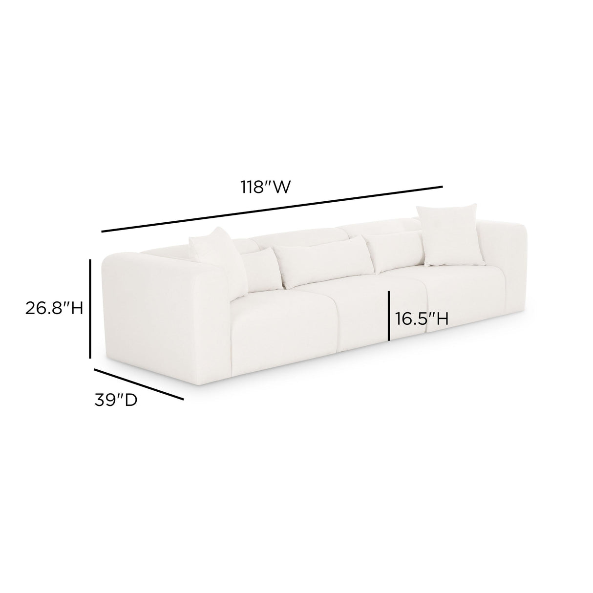 TOV Tarra Cream Chenille Modular Sofa