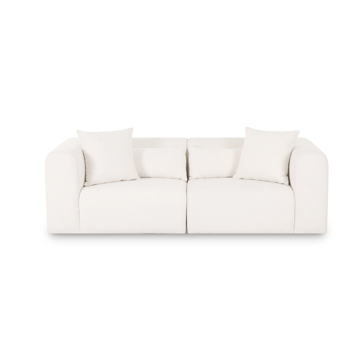 TOV Tarra 86" Cream Performance Chenille Modular Loveseat