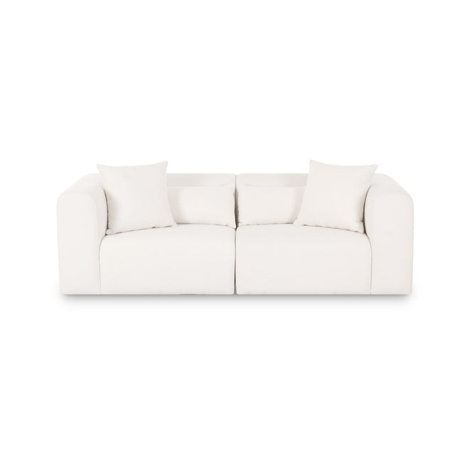 TOV Tarra 86" Cream Performance Chenille Modular Loveseat