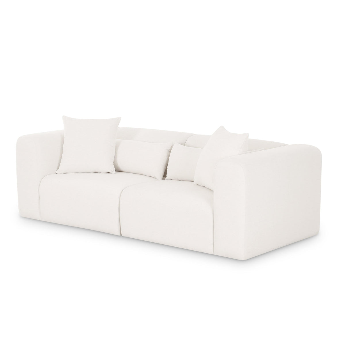TOV Tarra 86" Cream Performance Chenille Modular Loveseat