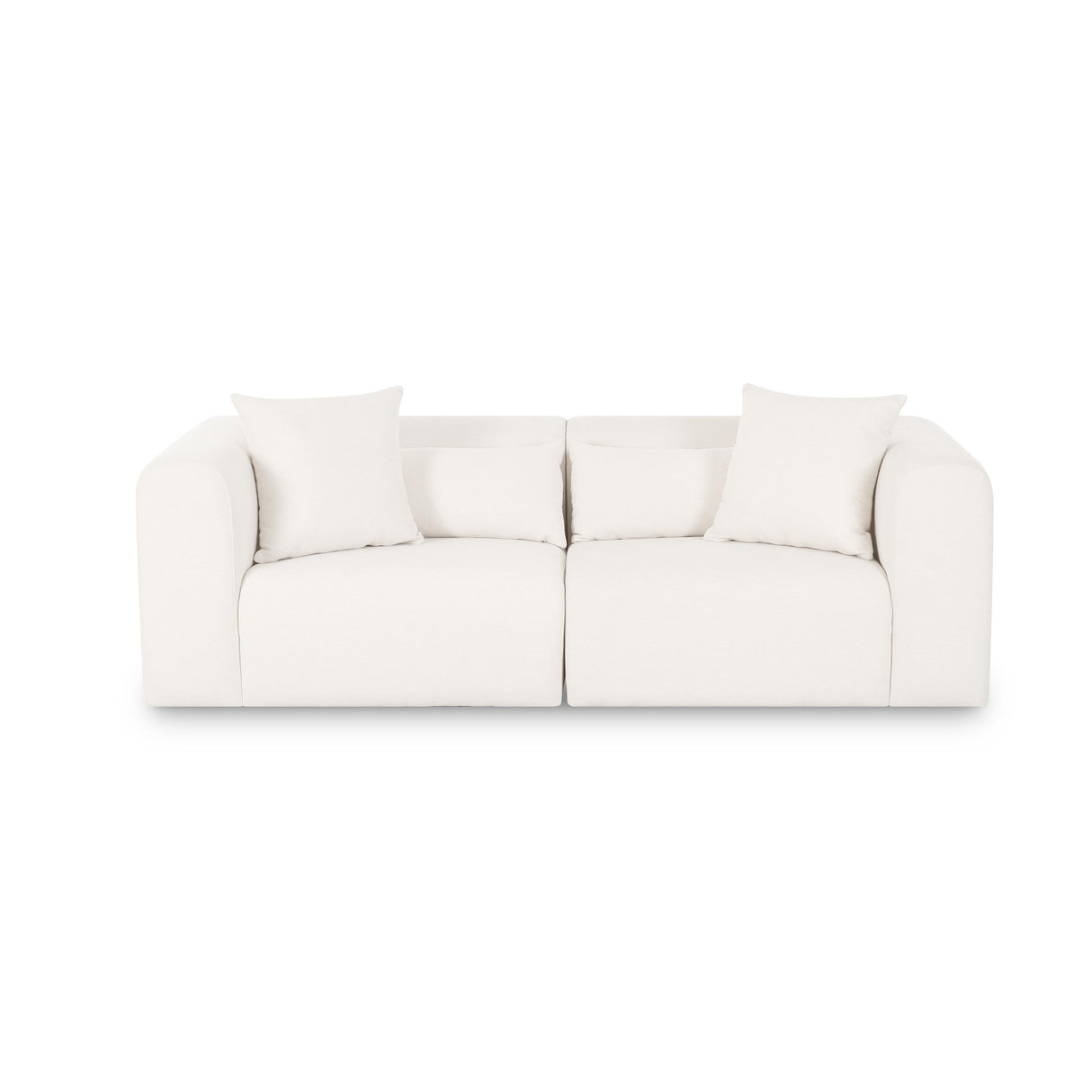 TOV Tarra Cream Chenille Modular Loveseat