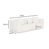 TOV Tarra 86" Cream Performance Chenille Modular Loveseat