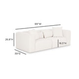 TOV Tarra Cream Chenille Modular Loveseat