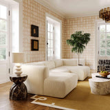 TOV Tarra 4-Piece Fluffy Oversized Performance Corduroy Modular U-Sectional