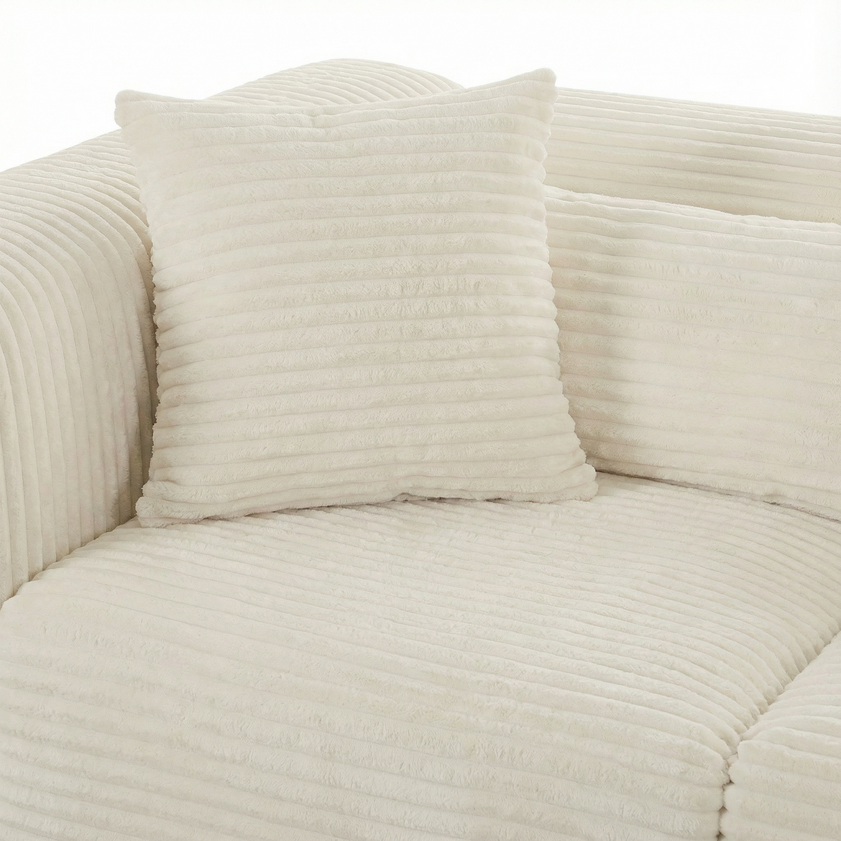 TOV Tarra 4-Piece Fluffy Oversized Performance Corduroy Modular U-Sectional