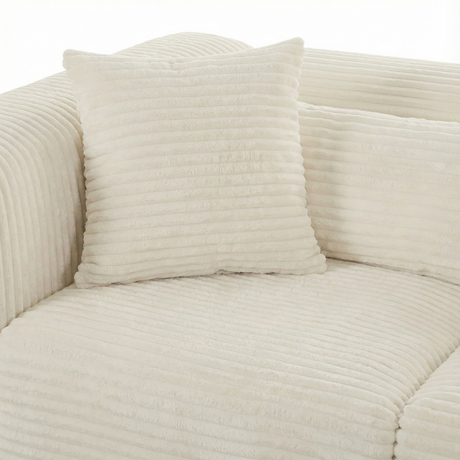 TOV Tarra 4-Piece Fluffy Oversized Performance Corduroy Modular U-Sectional