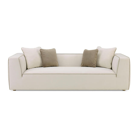 TOV Tristine 96" Cream Contract-Grade Linen Sofa