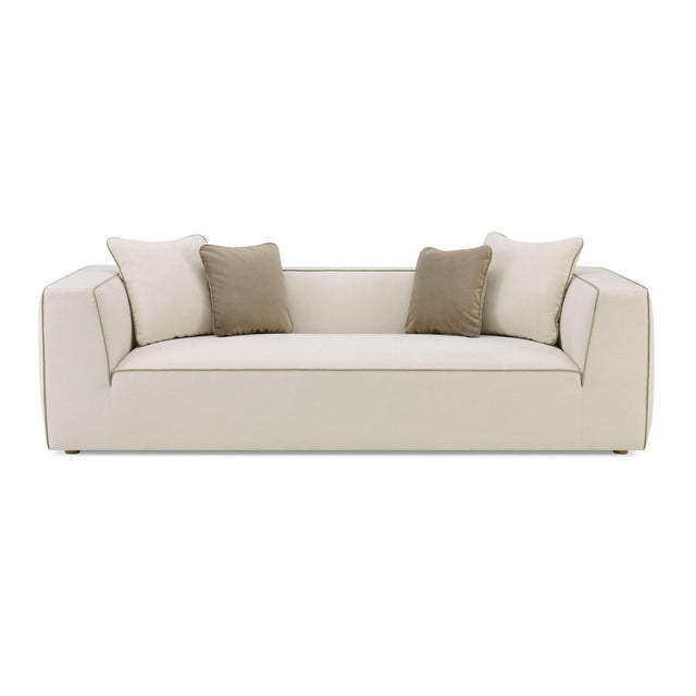 TOV Tristine 96" Cream Contract-Grade Linen Sofa