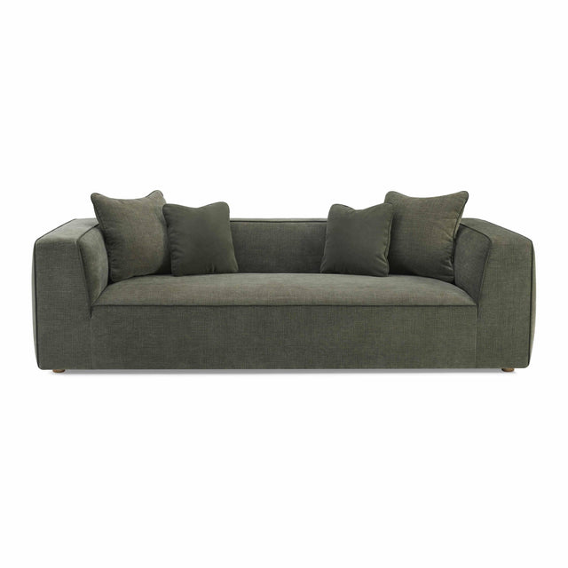 TOV Tristine 96" Olive Green Upcycled Performance Basketweave Sofa