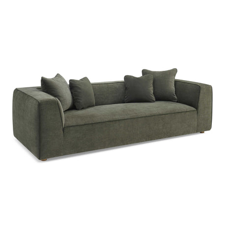TOV Tristine 96" Olive Green Upcycled Performance Basketweave Sofa