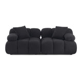 TOV Calliope Black Vegan Shearling Modular Loveseat
