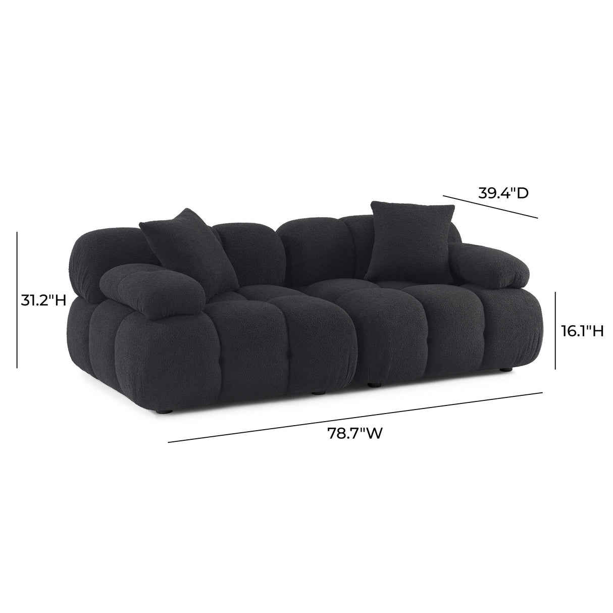 TOV Calliope 79" Performance Vegan Shearling Modular Loveseat