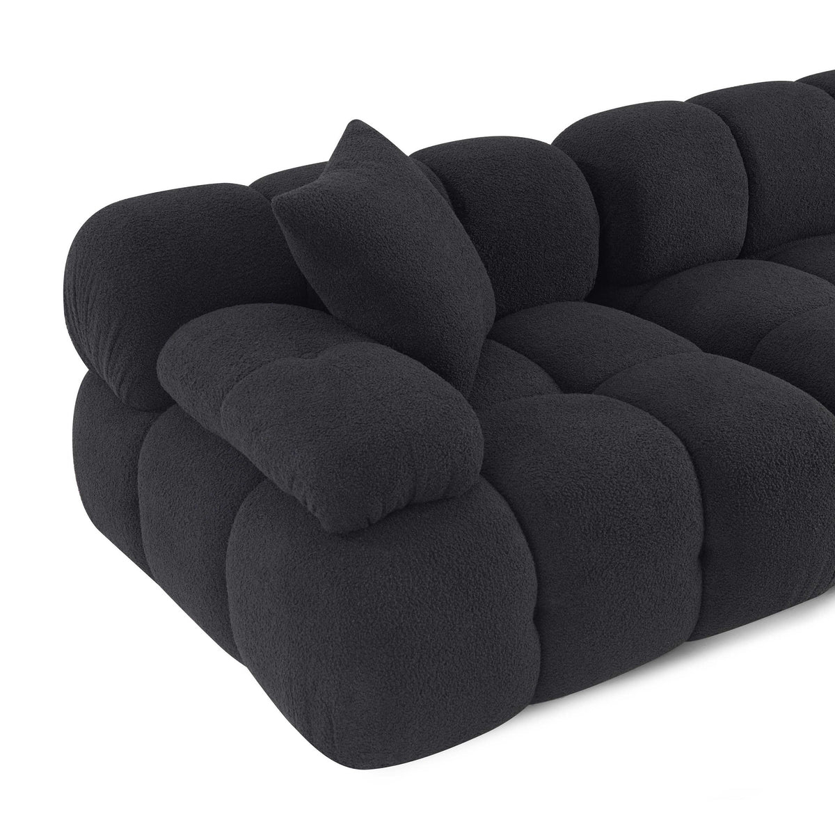 TOV Calliope Black Vegan Shearling Modular Loveseat