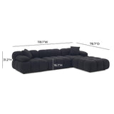TOV Calliope 4-Piece Performance Vegan Shearling Modular Sectional