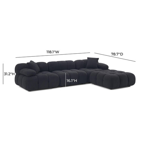TOV Calliope 4-Piece Performance Vegan Shearling Modular Sectional
