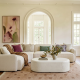 TOV Travie 5-Piece Sand Upcycled Performance Linen Modular Large L-Sectional