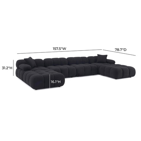 TOV Calliope 6-piece Performance Vegan Shearling Modular U-Sectional